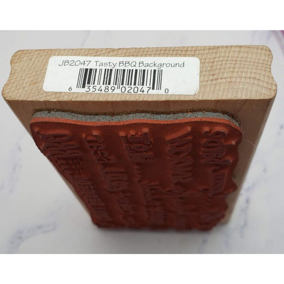 Printworks Tasty BBQ Background Wood Mounted Rubber Stamp JB2047 - Picture 5 of 7